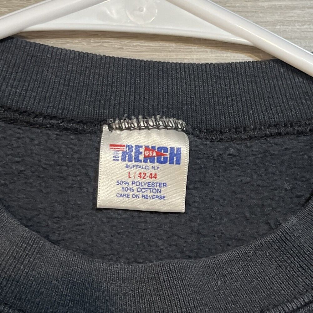Vintage 80s Trench Los Angeles LA Raiders Crew Neck Sweater NFL Black Size Large - Picture 4 of 5